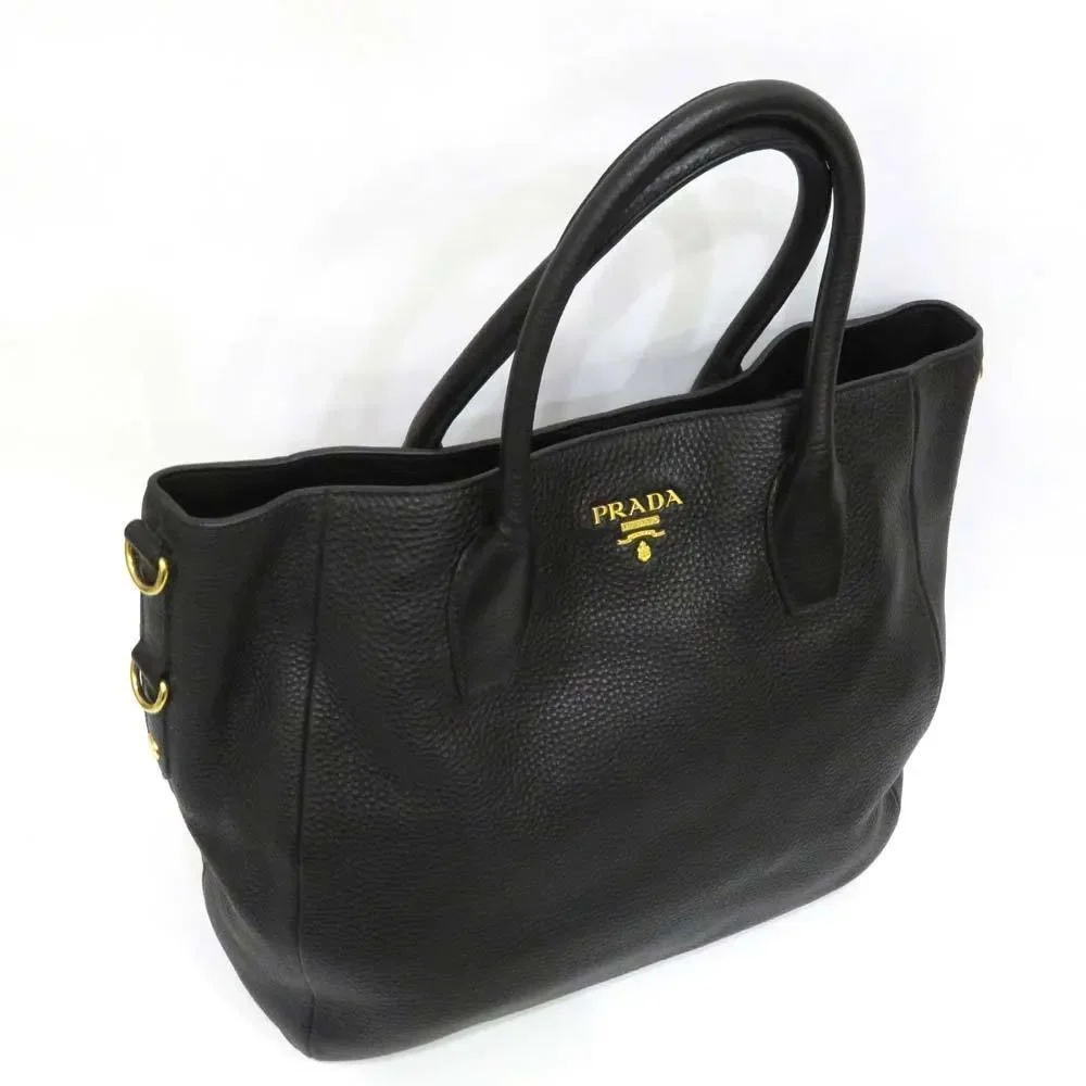Prada 2 Way Bag Vitello Dino Leather Black - Picture 5 of 10